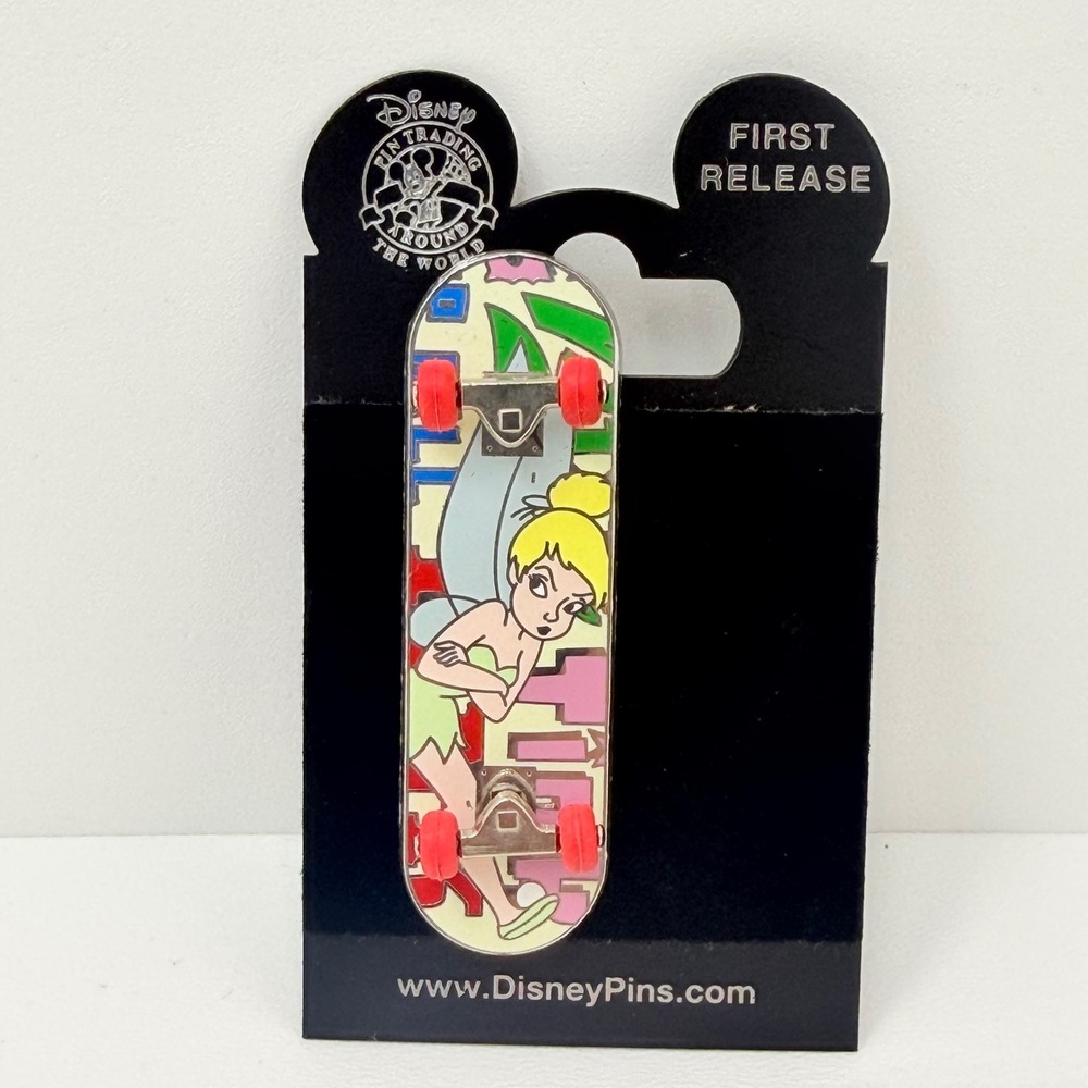 Disney Pin Trading Tinker Bell Skateboard First Release Peter Pan Fairy Pin